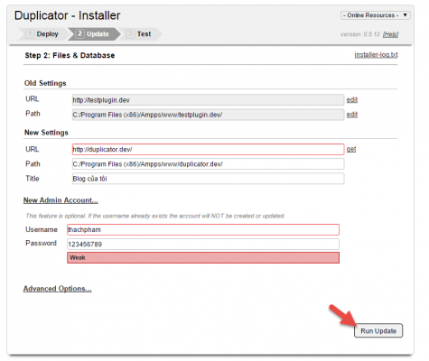 Thiết lập tên miền mới đưa source lên Hosting