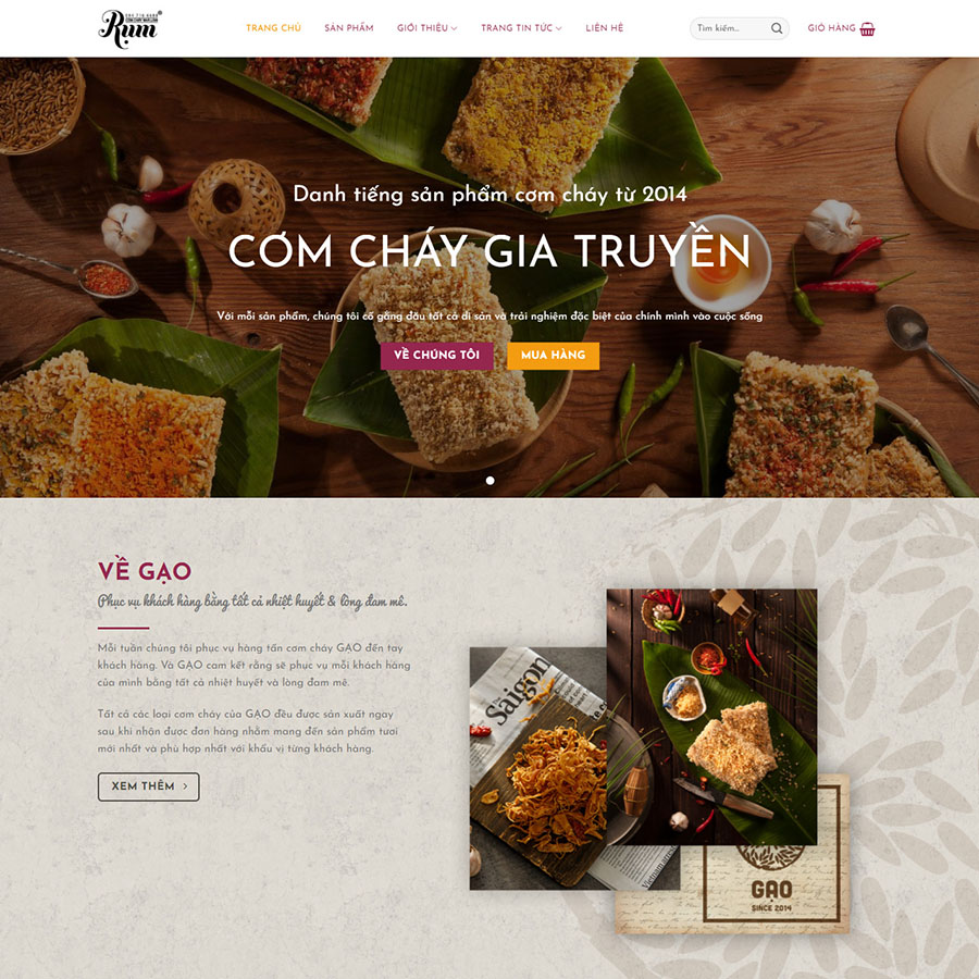 Website Cơm Cháy Gia Truyền