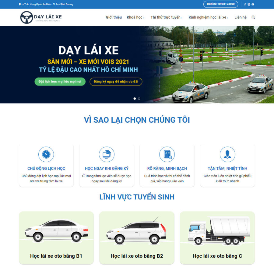 Website Dạy Lái Xe