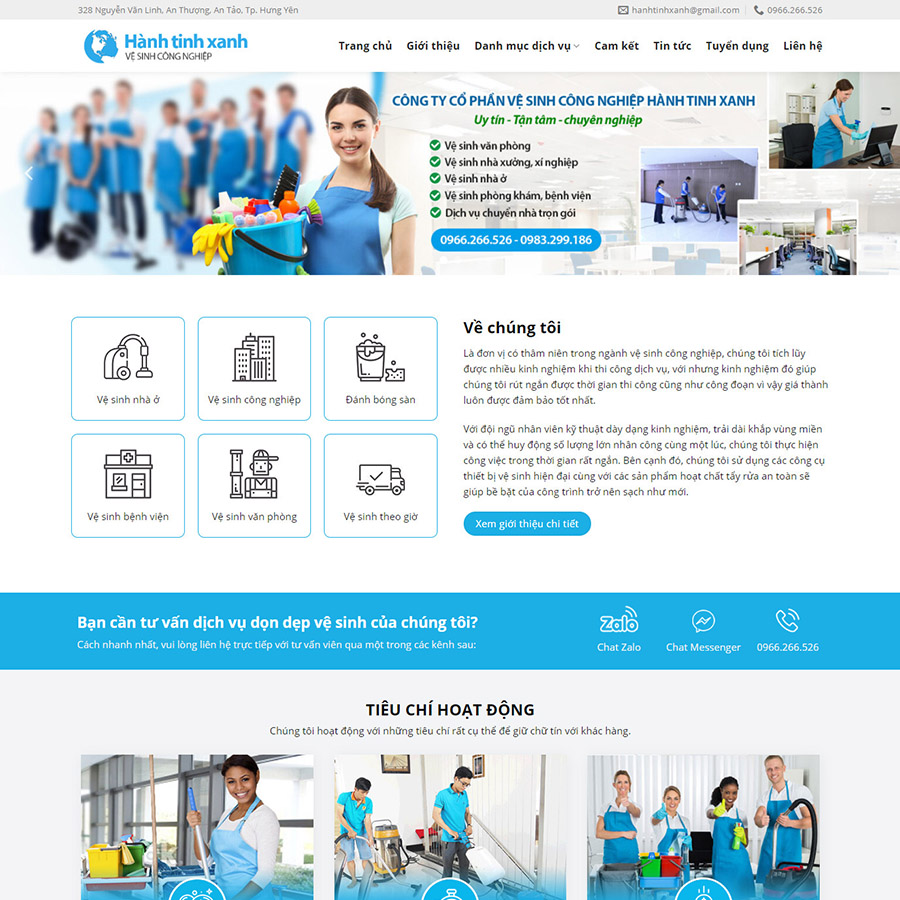Website Dịch Vụ Vệ Sinh