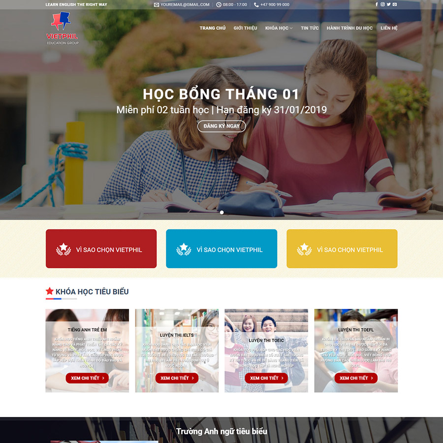 Website Trung Tâm Anh Ngữ Edu 3