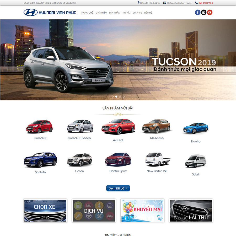Website đại lý xe Hyundai