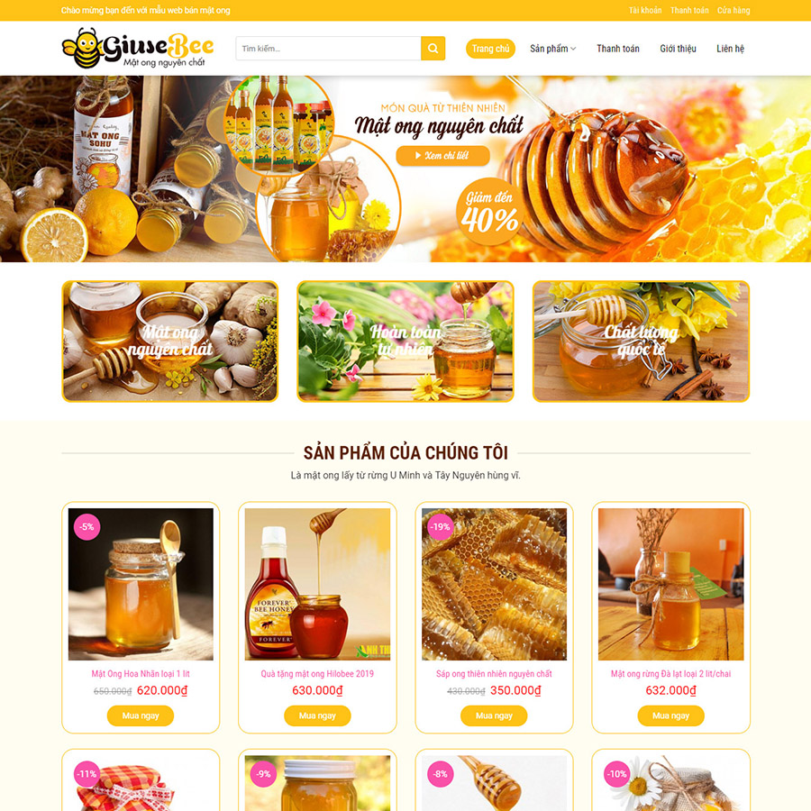 Website Shop bán Mật Ong 2