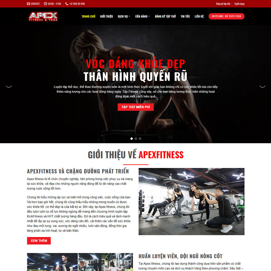 Website Phòng Gym