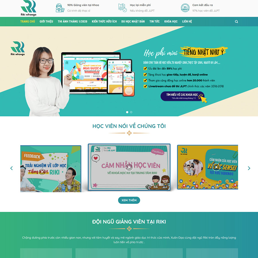 Website trung tâm ngoại ngữ